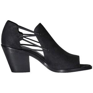 Eileen Fisher Nikki Leather Peep Toe Sandals Size 7.5 Black